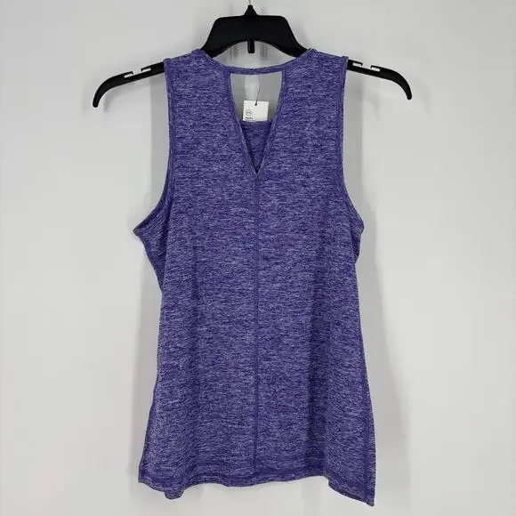 Ideology Heathered Keyhole-Back Sleeveless Tank Top Bright Purple M, $13 NWT - Picture 2 of 4